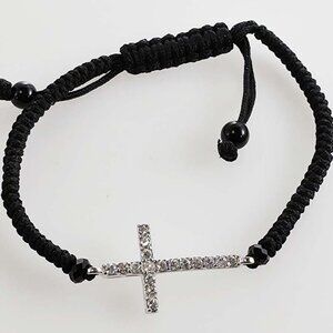 Sterling Silver Crystal Adjustable Bracelet